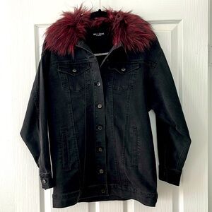 Max Jeans Oversized Black Jean Jacket XS in Black